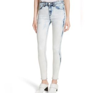 Rag & Bone light wash high rise skinny jeans